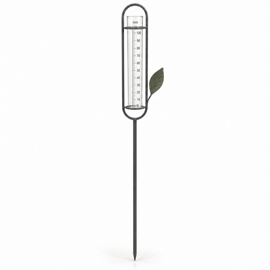 Regenmeter met bladaccent